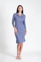 Court Dress Long Sleeves Petrol