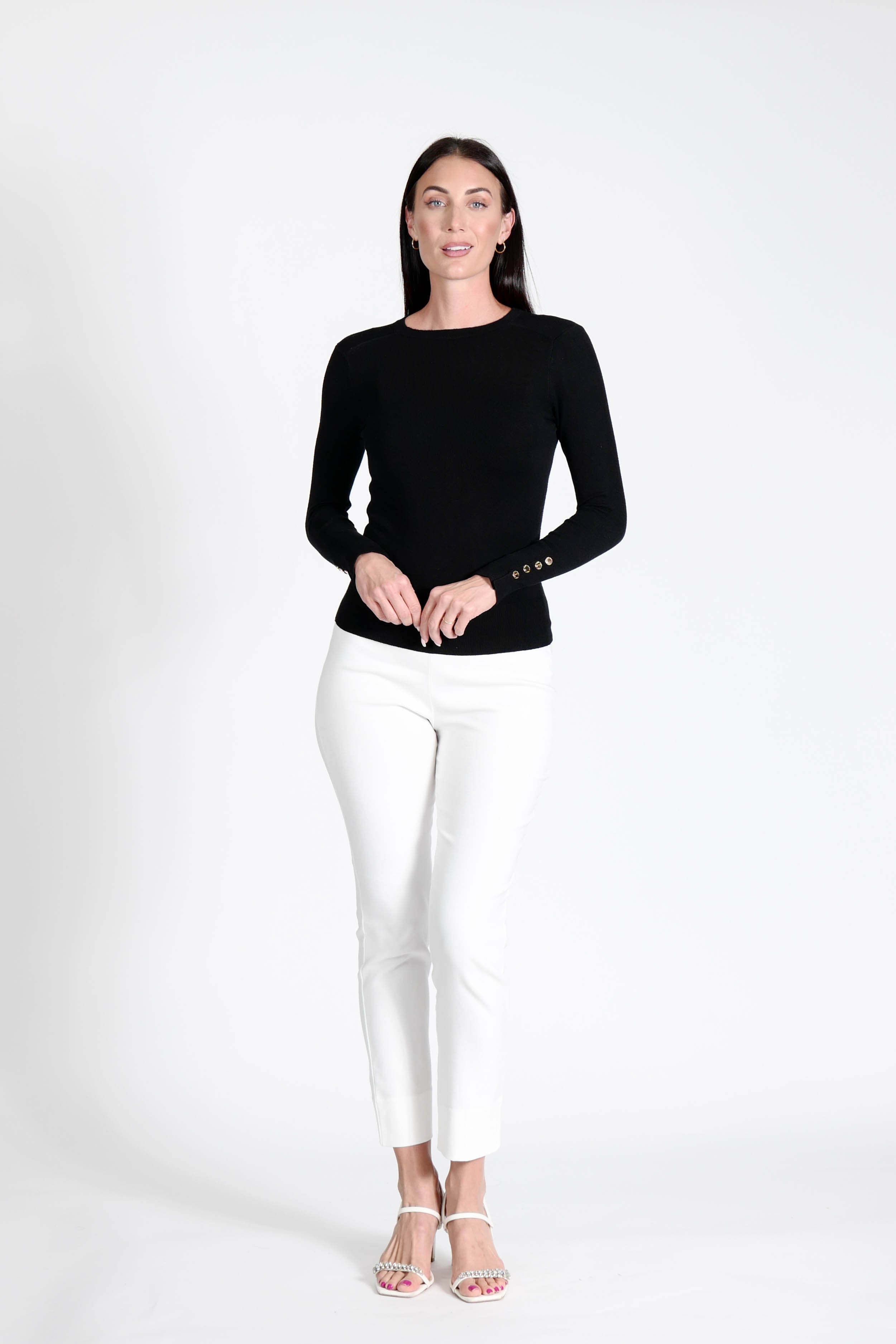 Z Button Sweater Black