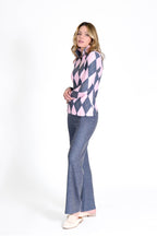 Golf Top Argyle Navy/Pale Pink