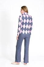 Golf Top Argyle Navy/Pale Pink