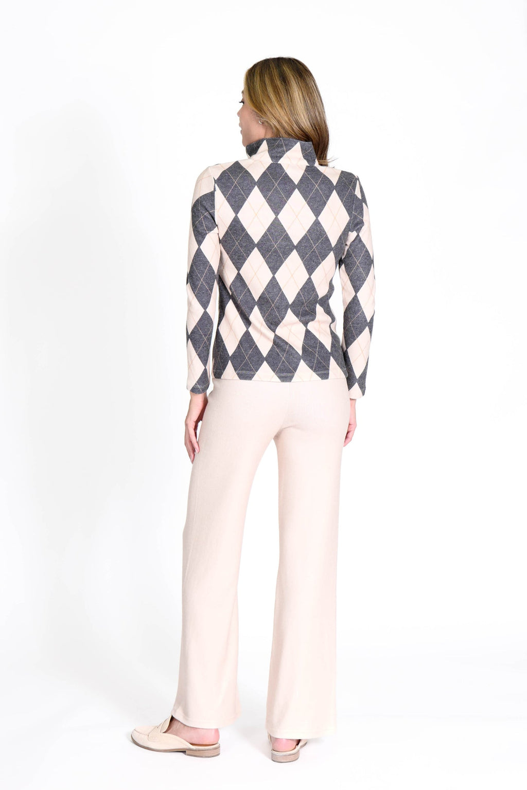 Golf Top Argyle Black/Camel