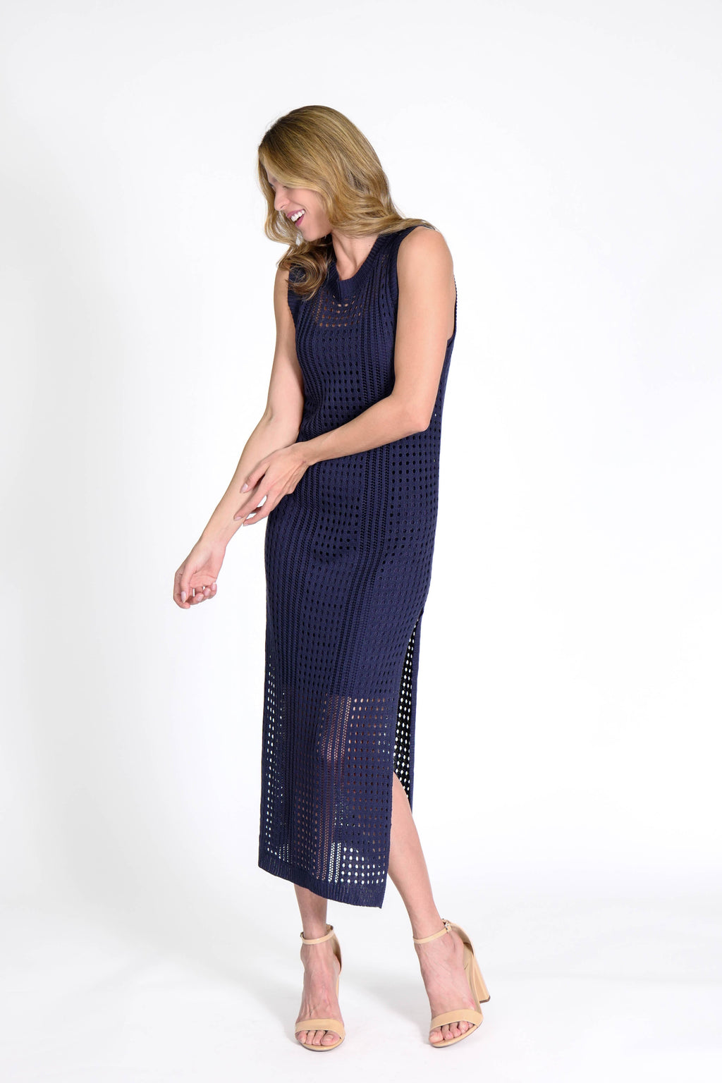 Rowan Crochet Dress Navy