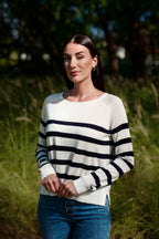 Brittany Sweater White/Blue