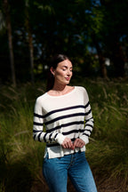 Brittany Sweater White/Blue