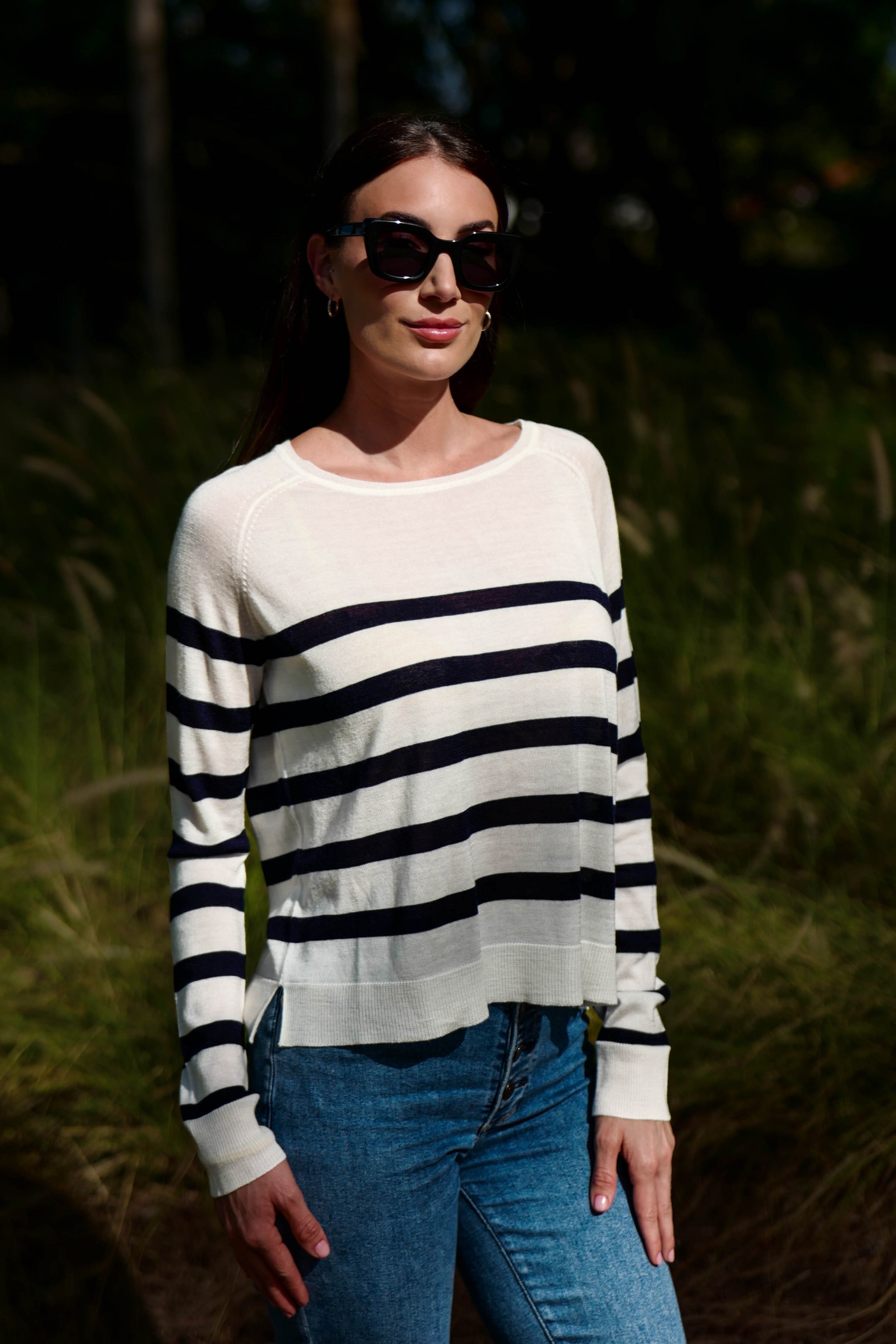 Brittany Sweater White/Blue